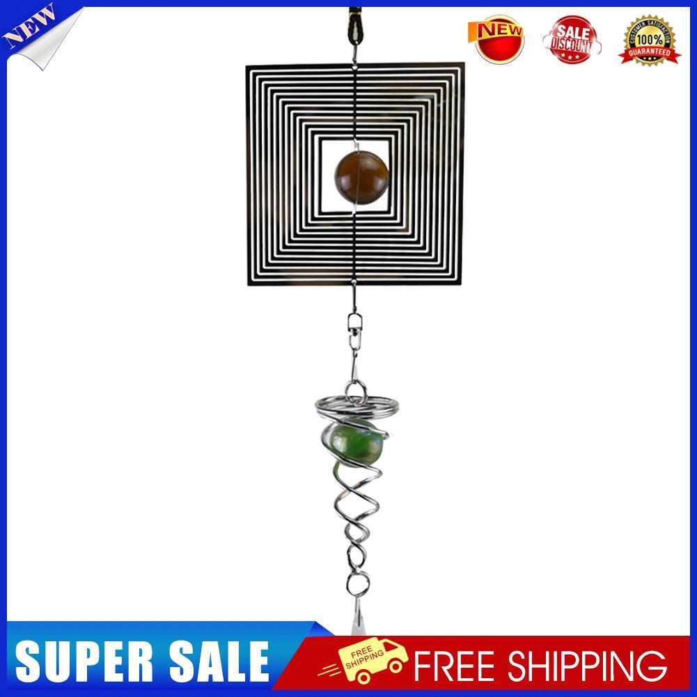 DIY Rotating Wind Chime Novelty Metal Hanging Sculpture Wind Chime Bell (C)