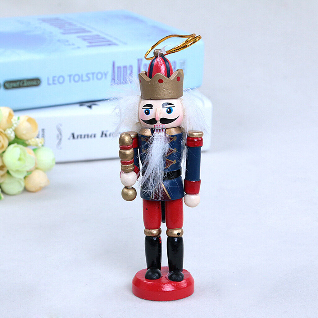Christmas Traditional Wooden Hanging Nutcrackers Soldier Ornaments Set Of 9
