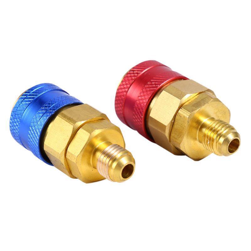 1 Pair Freon R134A H/L Car Quick Coupler Connector Brass Adapters Refrigerant