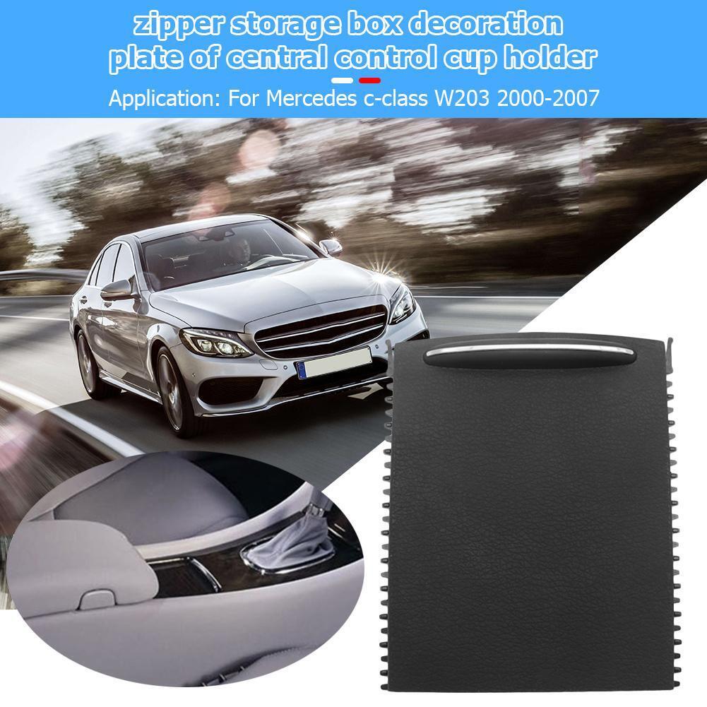 Car Center Console Roller Blind Cover for Mercedes Benz C-Class W203 Black