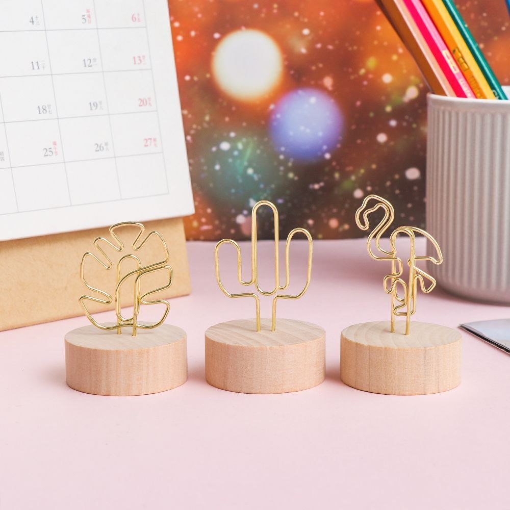 Table Numbers Holder Wooden Picture Frame Place Card Photos Clips Clamps Stand
