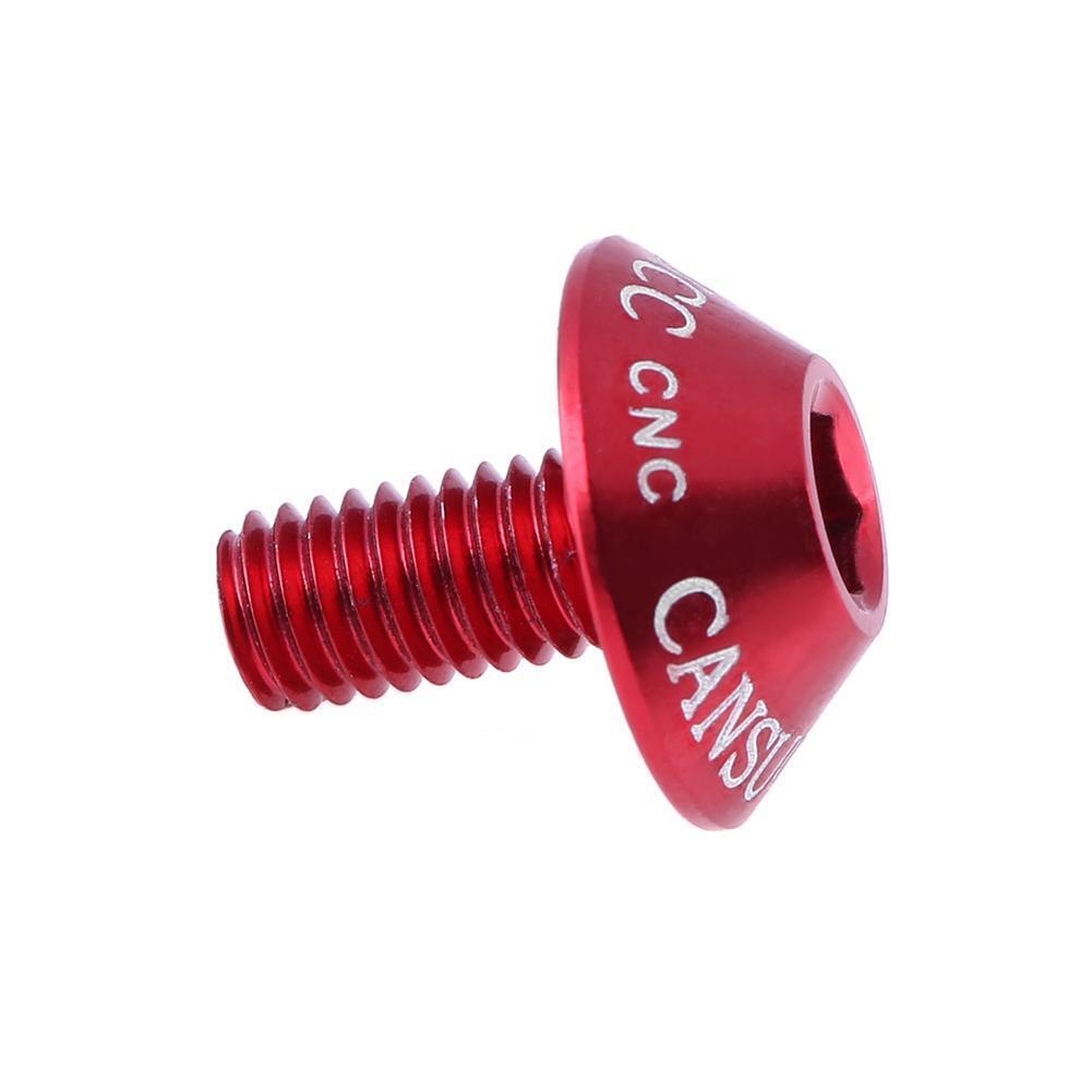 2pcs Aluminum Bicycle Water Bottle Cage Bolt Bottle Holder M5x10mm(Red)