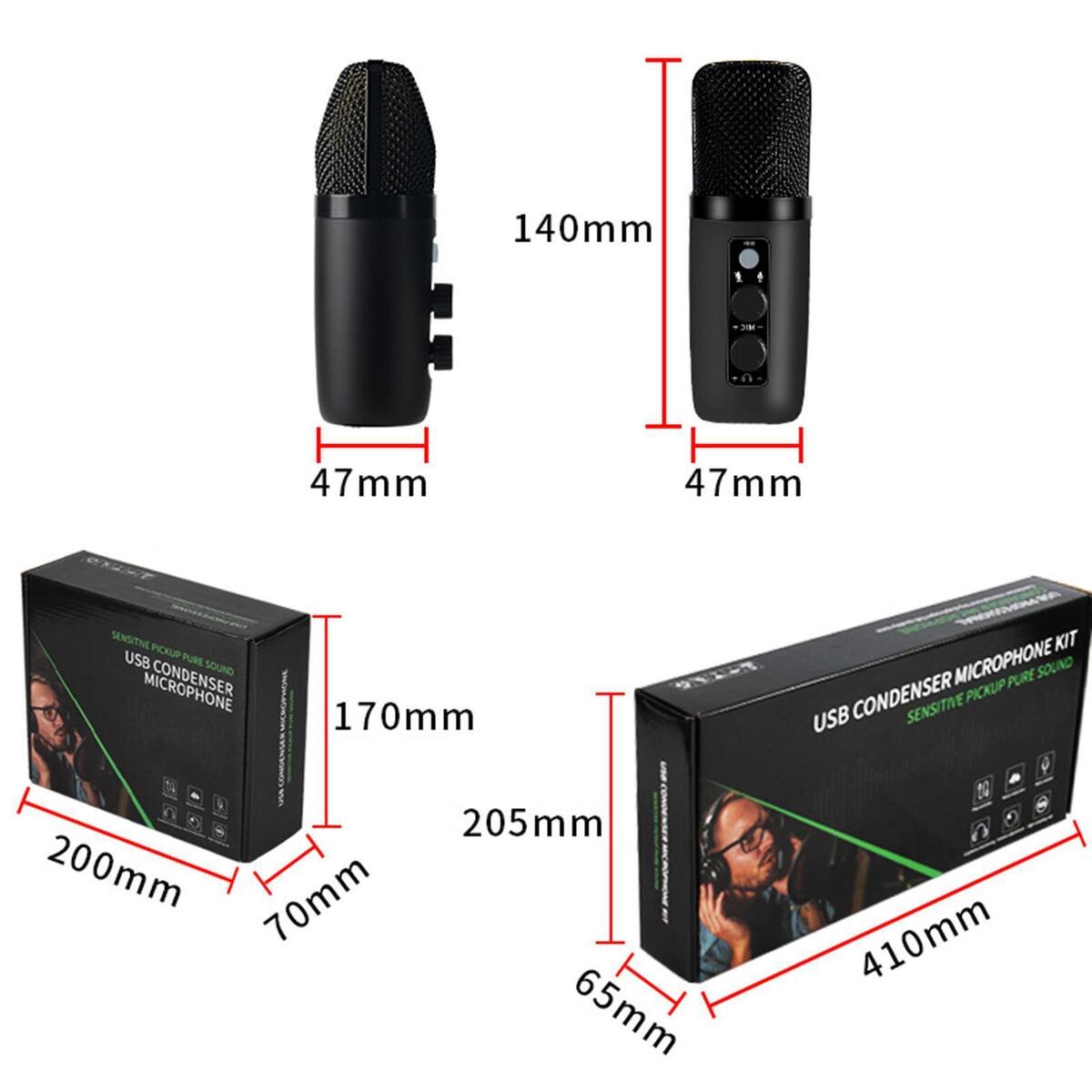 USB Condenser Microphone Cardioid Pointing for Singing Gaming for Youtube