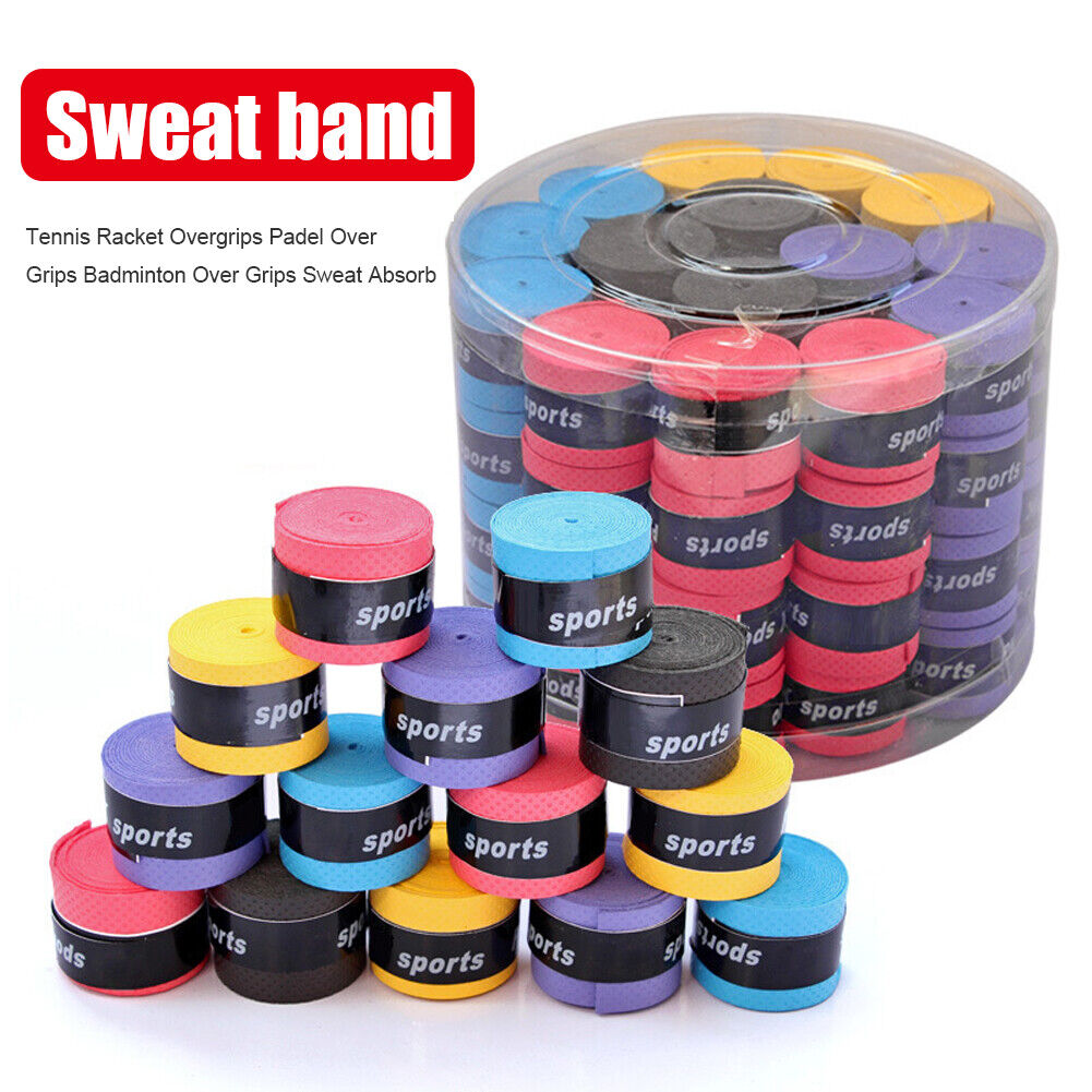 60pcs Racket Fish Rods Over Grips Badminton Wrap Tape Sweatbands (Mix)