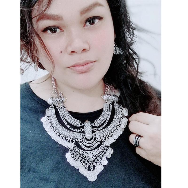 Bib Statement Necklace & Earring Turkish Gypsy Tribal Necklace Party Jewelry