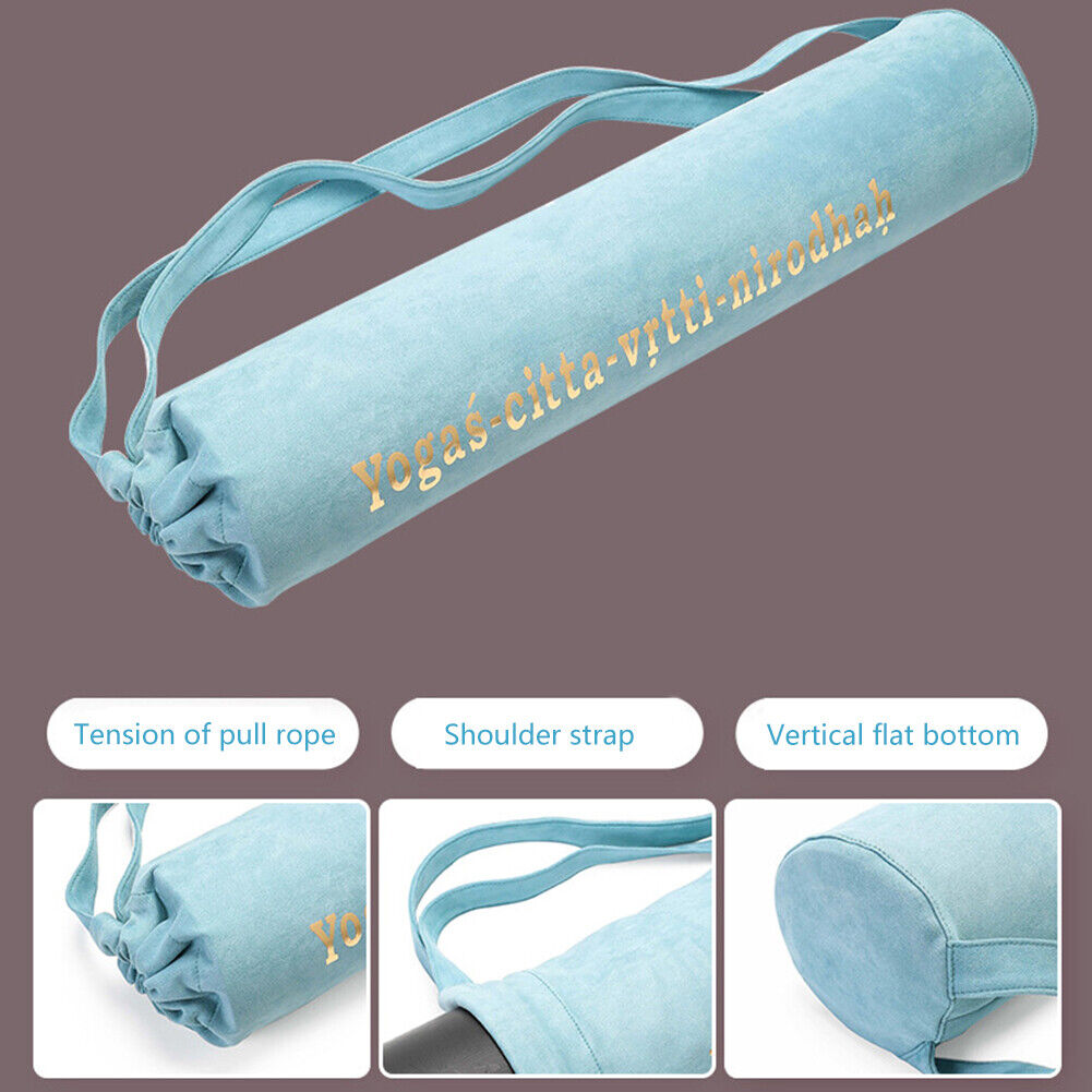 Yoga Mat Shoulder Carrier Bag Exercise Pilates Pads Backpack (Light Blue)