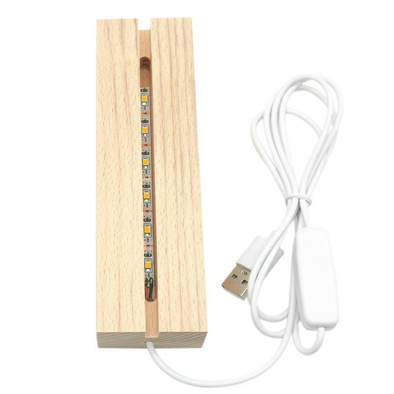 Lights Display Base Crystal Wooden Lighted Base Stand for Crystal Display Glass