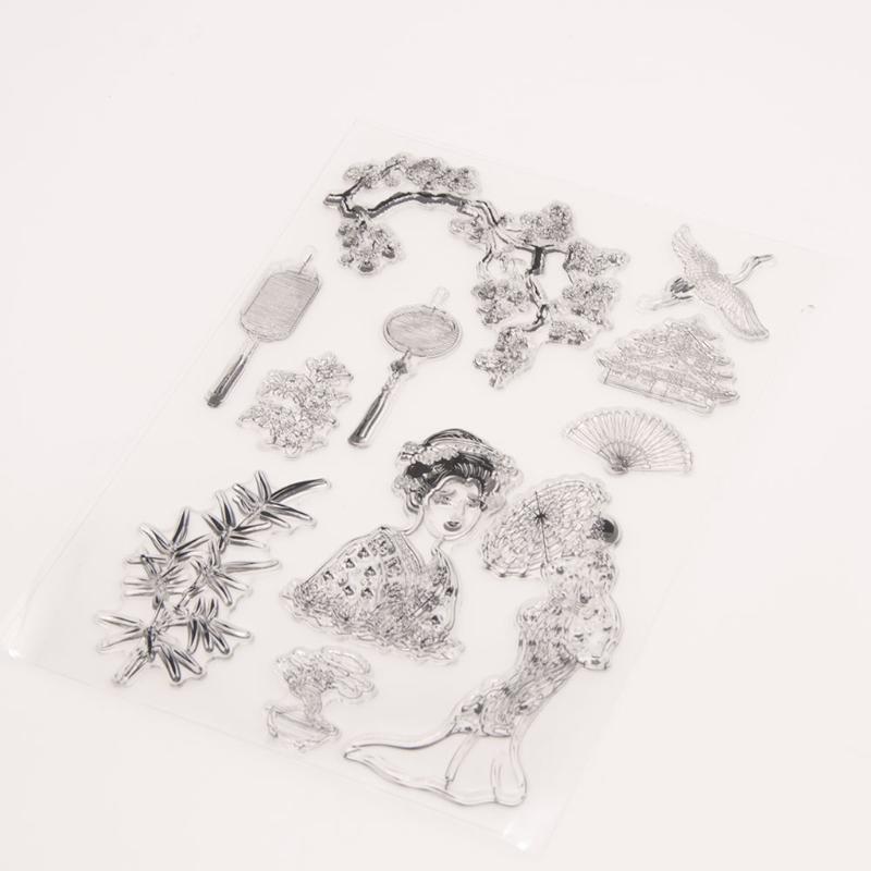 Geisha Clear Stamp Metal Die Cut Combo for DIY Journal Photo Album Embellishment