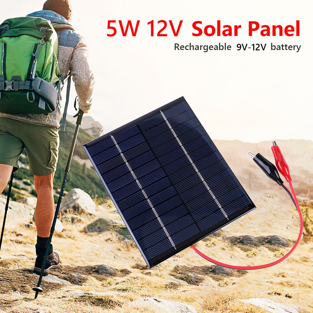 Waterproof Solar Panel 5W 12V Outdoor Portable DIY Polysilicon Epoxy Panels