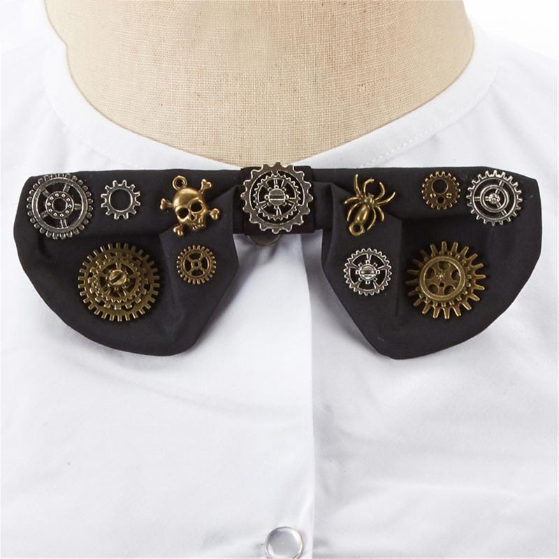 Half Shirt Crop Top Steampunk Bowknot False Collar Apparel Accessories for Women