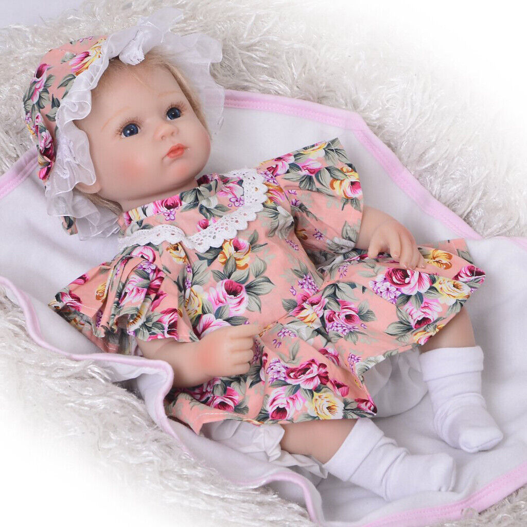 Newborn  Clothes For 17-18"  Girl Flower Dress Pants Hat Sock