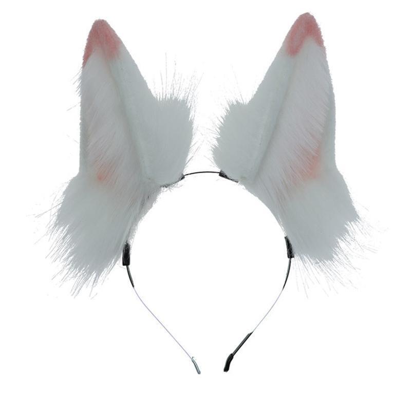 Faux Fur Wolf Ears Cat Ear Headband Hair Hoops Night Party Anime Lolita Hairband
