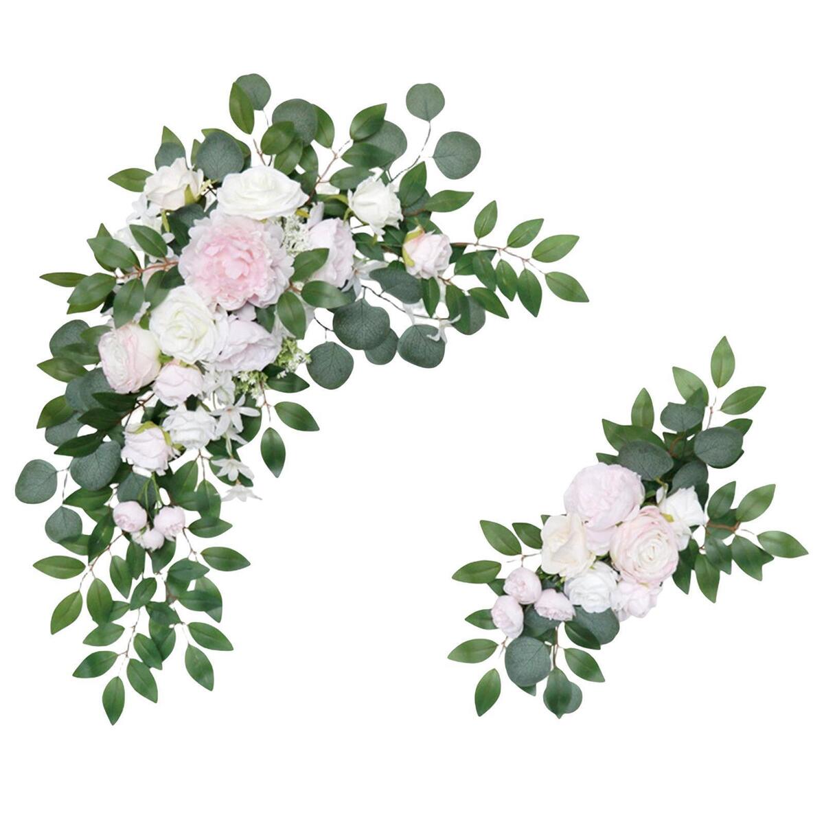 2Pcs   Flower Swag Arch Arch Flowers for Reception Window Backdrop