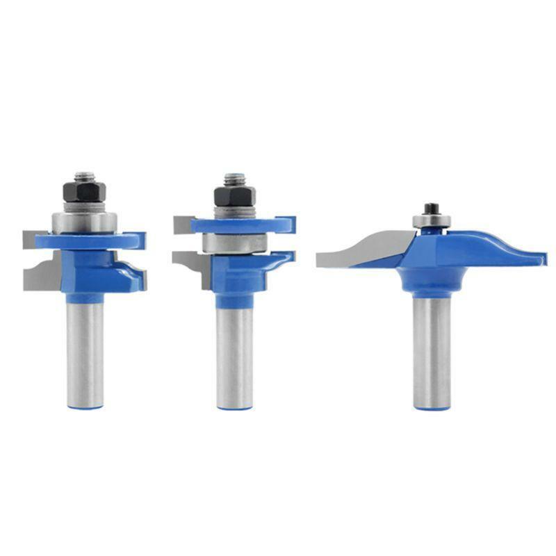 3pcs/set Tongue Groove Router Bits Large Apartment Board Cabinet Door Woodwork