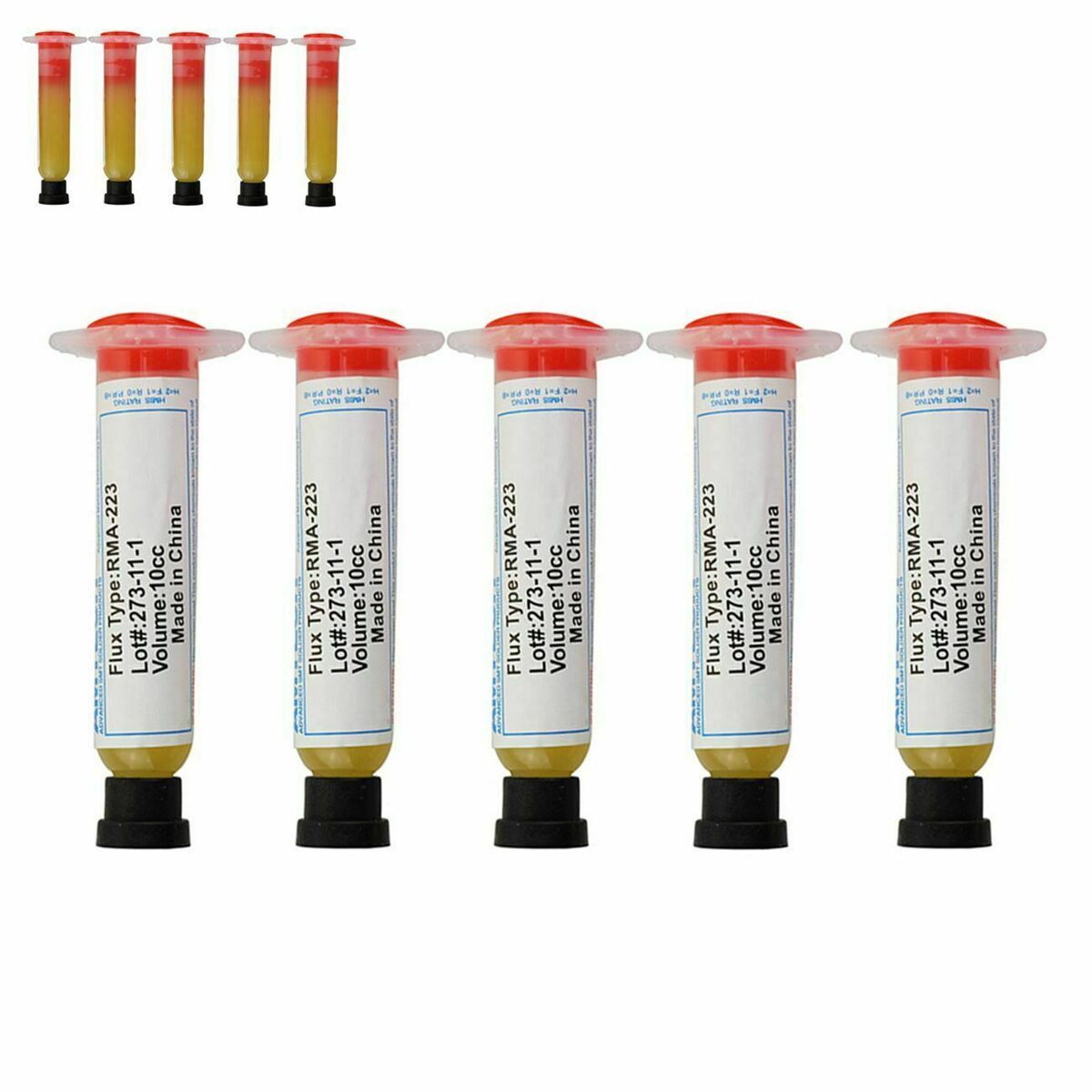 5pcs 10cc RMA-223 BGA SMD Syringe Solder Paste Flux Grease Soldering Paste Tool
