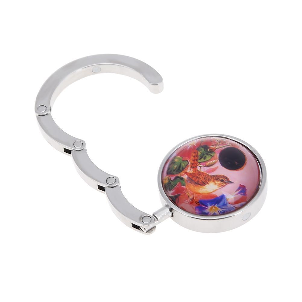 Portable Handbag Hook Foldable Desk Bag Purse Metal Holder Hanger Gifts(C)
