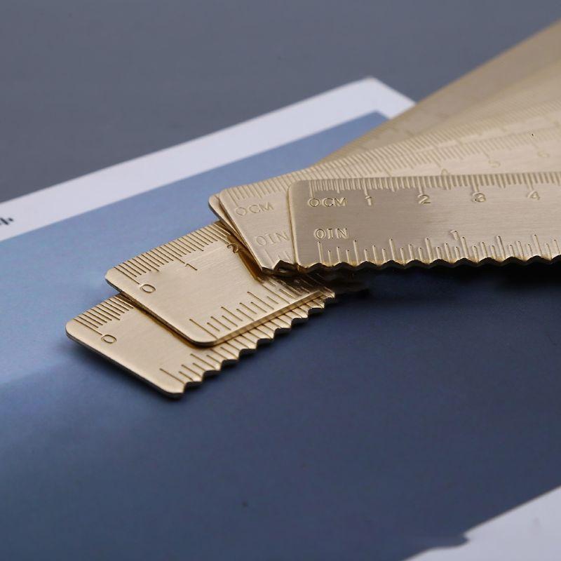 18cm Brass Ruler Bookmark Label Book Mark Cartography Painting Measuring Tool