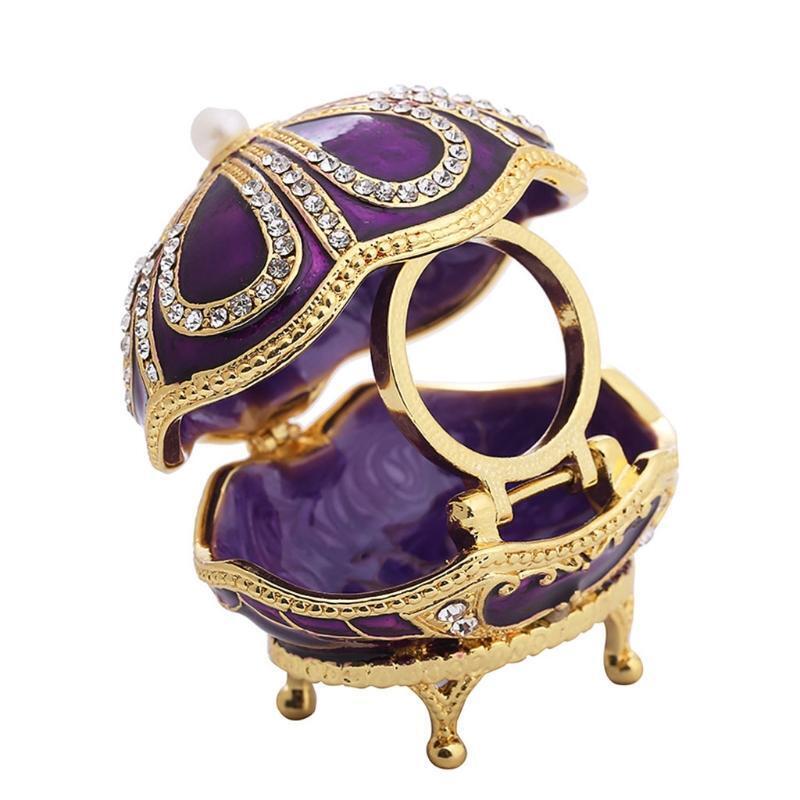 Enameled Jewelry Box, Hinged Jewelry Earrings Organizer for Jewelry Organizing