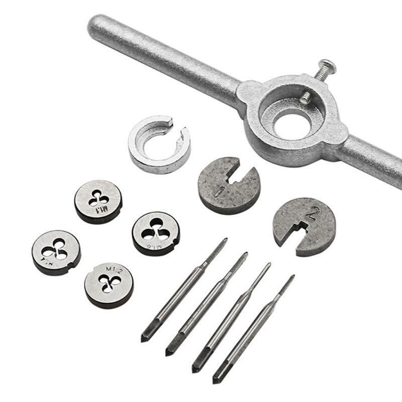 1Set Mini HSS Metric Taps Dies Wrench Handle Kit M1-M1.6 Screw Thread Making New