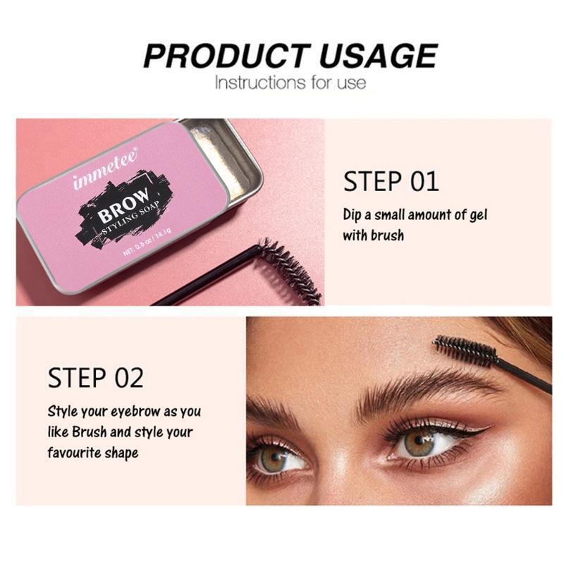 Eyebrow Soap Kit,Brows Styling Soap,Long Lasting Waterproof Smudge Proof