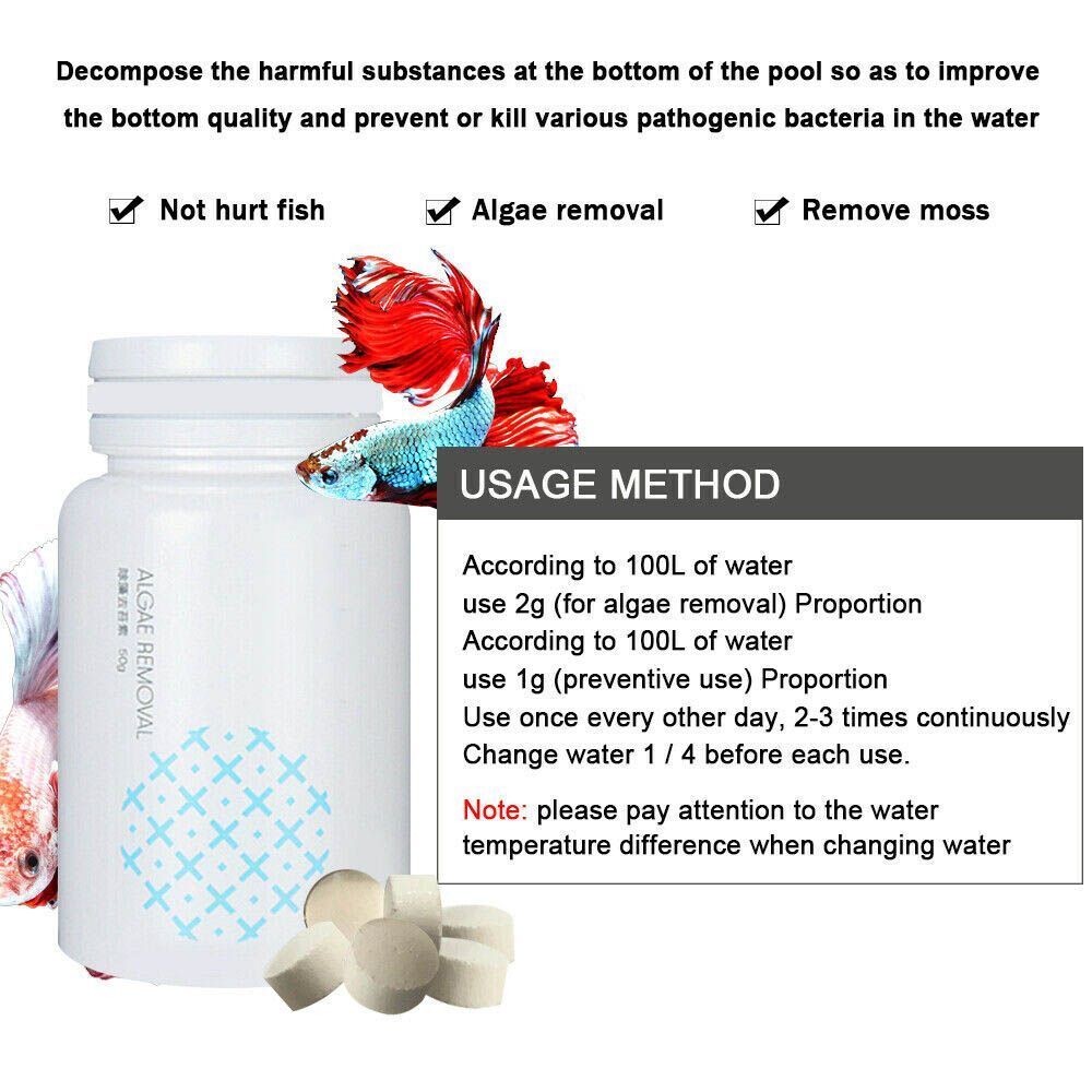 Algae Repellent Aquarium Algaecide Fish Tank Cleaning Powder Tank Moss Remover