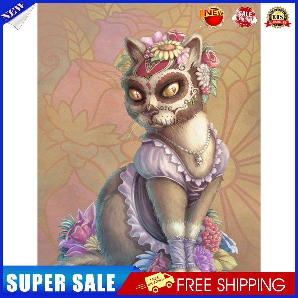 5D DIY Full Round Drill Diamond Painting Royal Cat Animal Home Decor Art