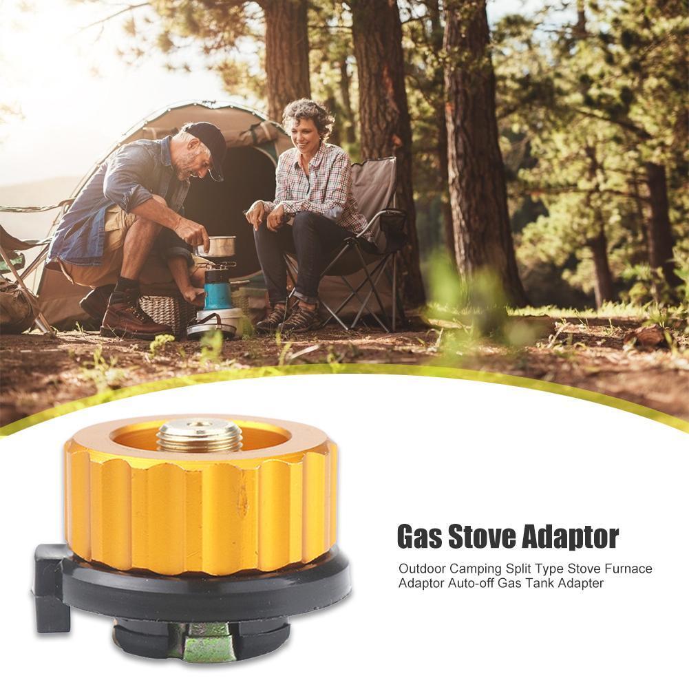 Outdoor Camping Split Type Stove Furnace Adaptor Auto-off Gas Tank Adapter