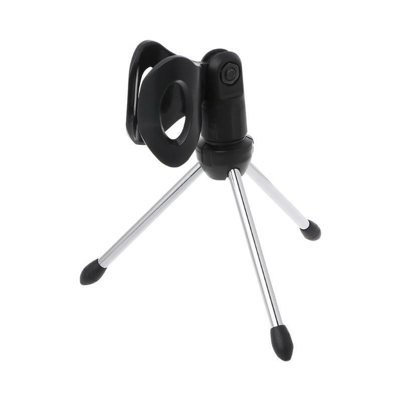 Mini Portable Microphone Holder Desktop Foldable Mic Stand Tabletop Tripod