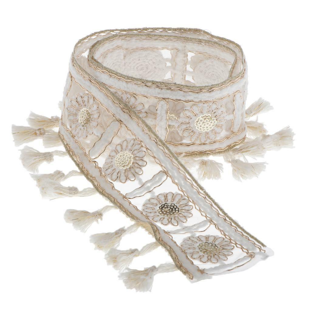 4× 1 Yard Fringe Jacquard Ribbon Lace Sewing  for  Clothes