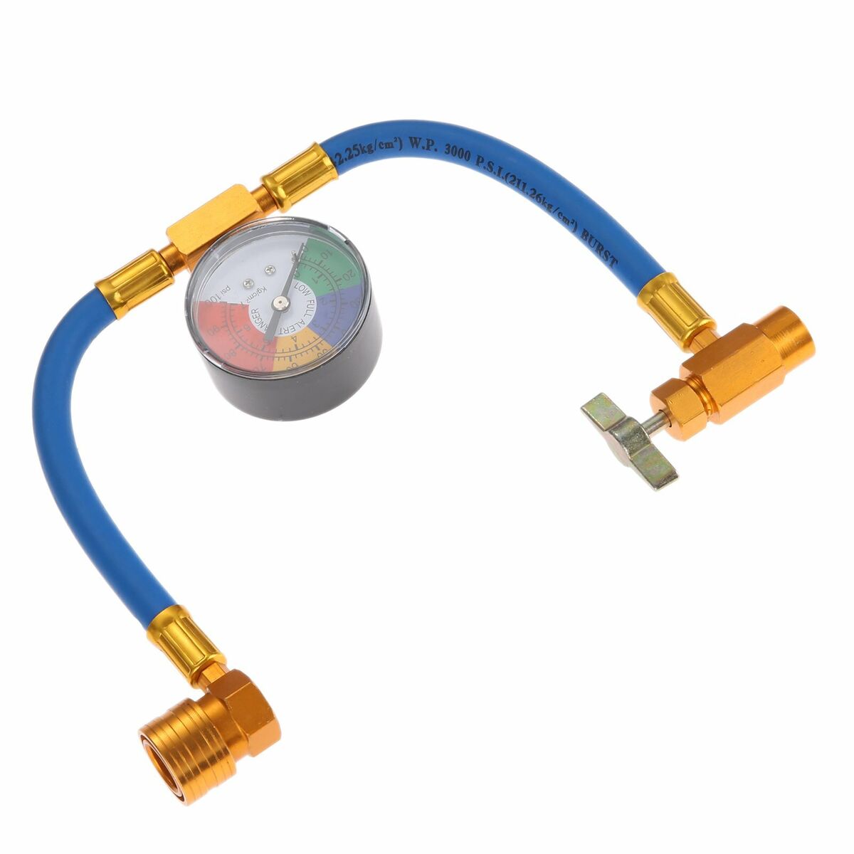 R-134a U-Charge Hose and Gauge for Self-Sealing Valve Cans refrigerant 1/2" ACME