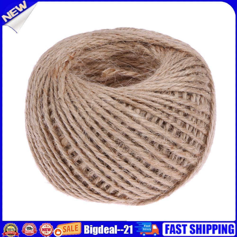 1Roll 50M Natural Burlap Hessian Jute Twine Cord Hemp Rope String 2mm Rusti