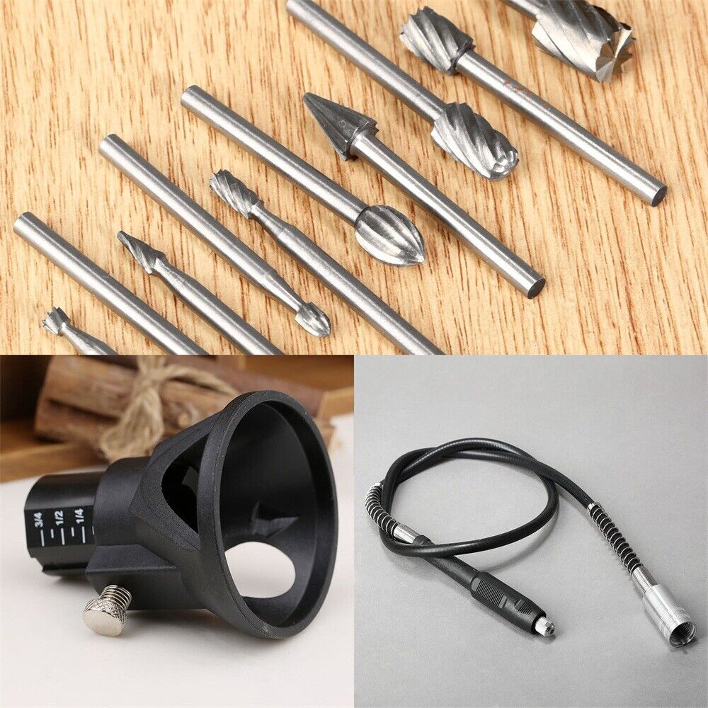 Grinder Accessories HSS Drill Bits & Flexible Shaft Rotary Tool Kit 12pcs C6B