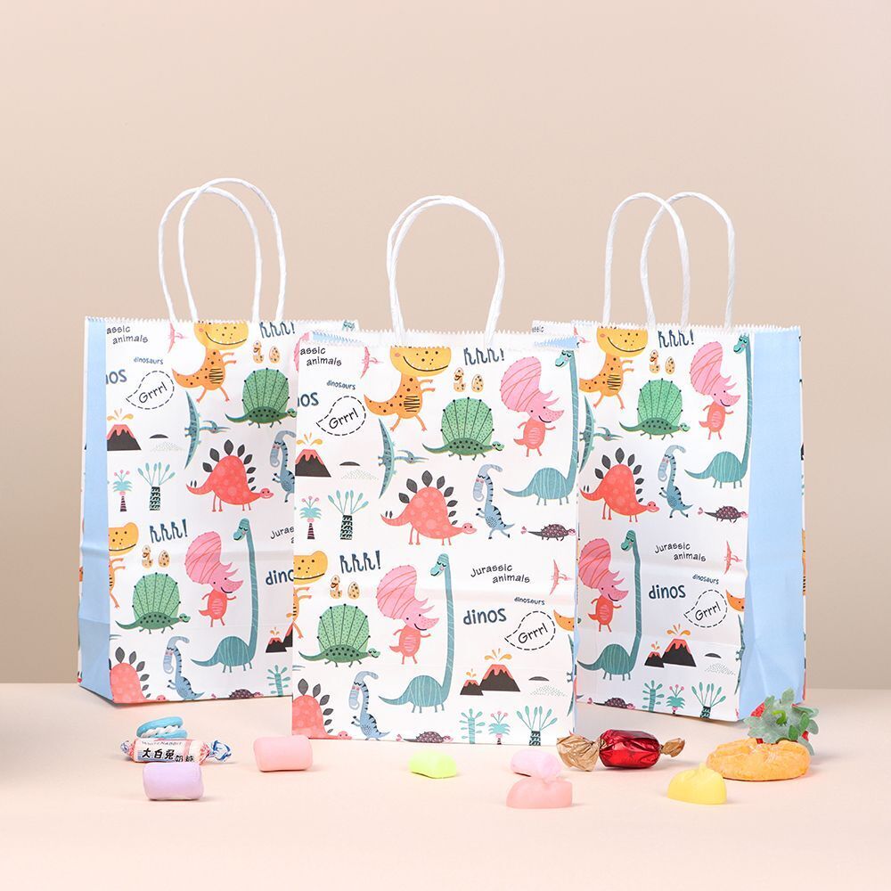 Baby Shower Dinosaur Gift Bags Candy Bag Happy Birthday Gift Paper Bags