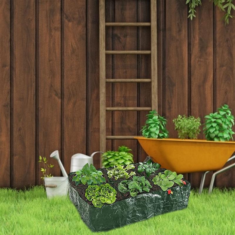6 Divided Grids Raised Garden Planter Grow Pot for Outdoor Herb Flower Plants