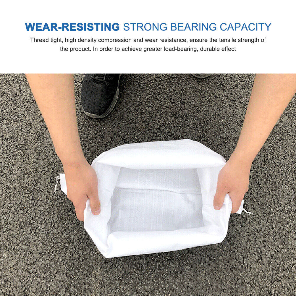 Thickened Flood Water Control Sand Bag UV Resistant Sandbag (White 10pcs)