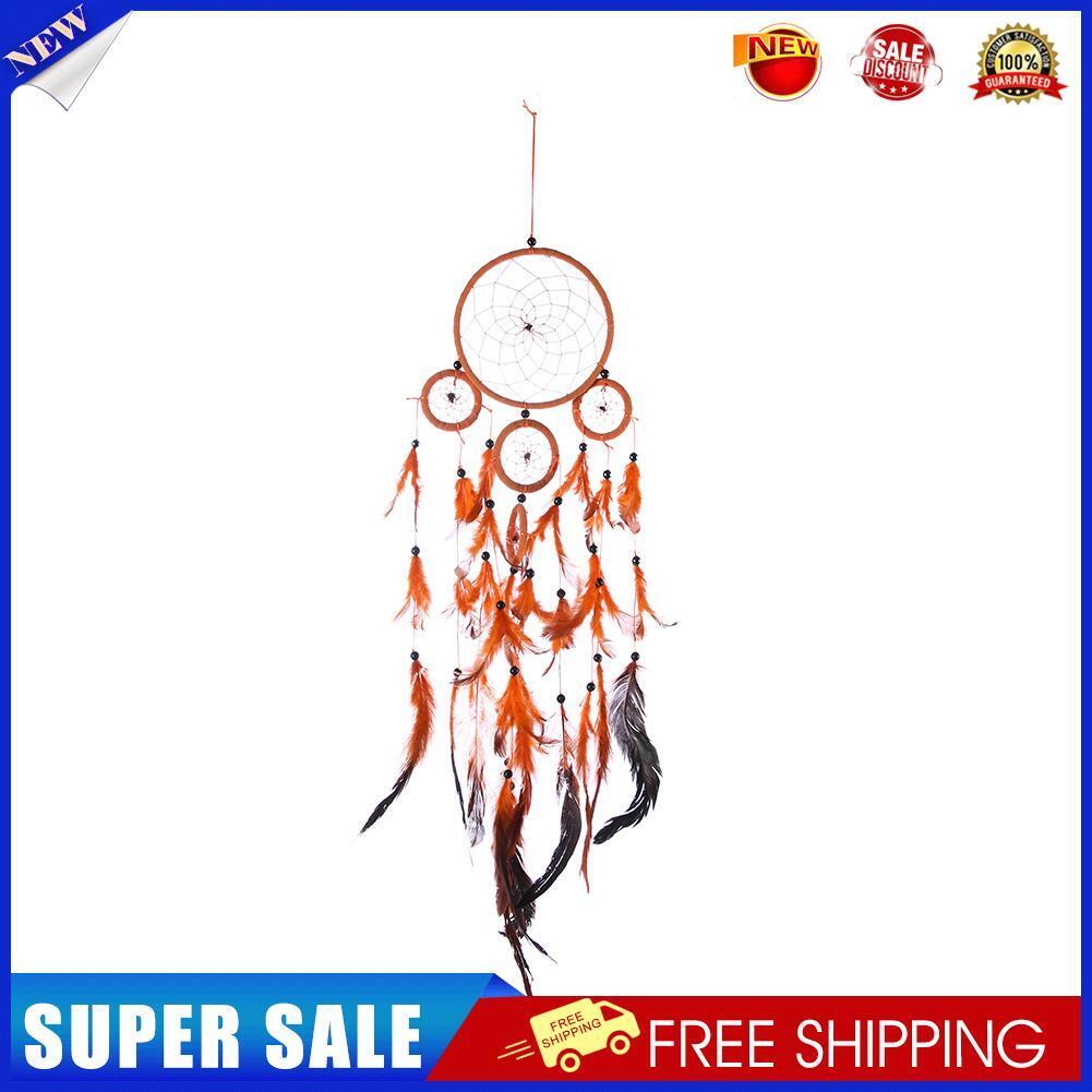 Five-rings Orange Dream Catcher Wall Hanging Home Car Decor Craft