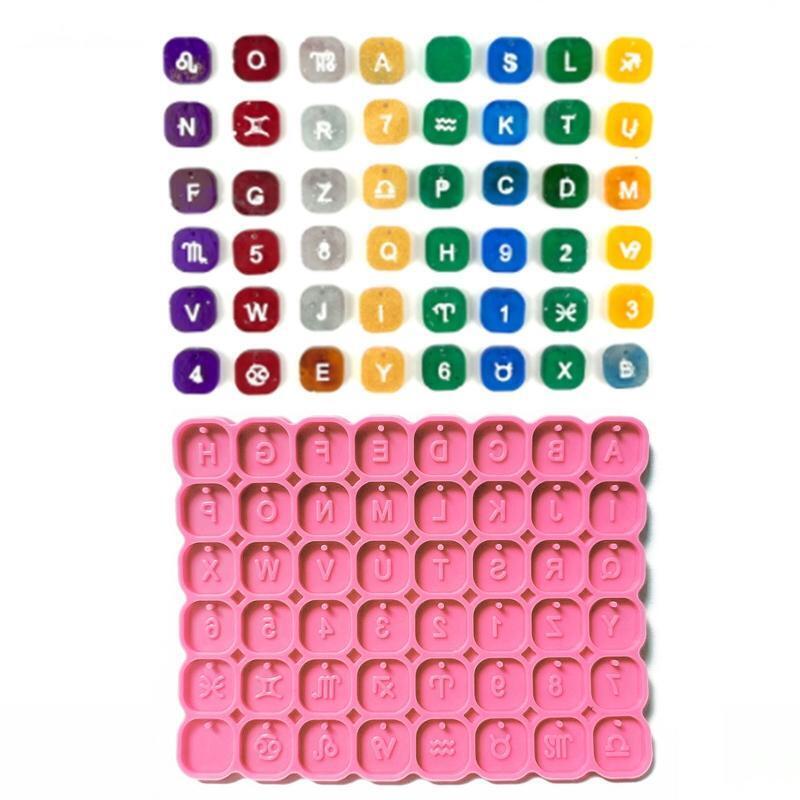 Keychain Silicone Molds Alphabet Letter Zodiac Sign Pendant Silicone Mold DIY