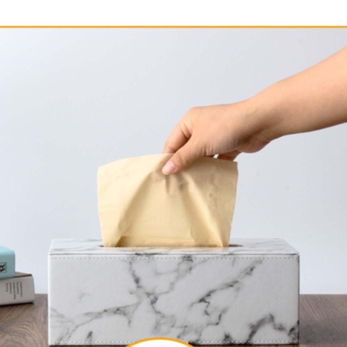PU Tissue Box Cover Holder Decor Paper Napkin Case for Living Room Bedroom
