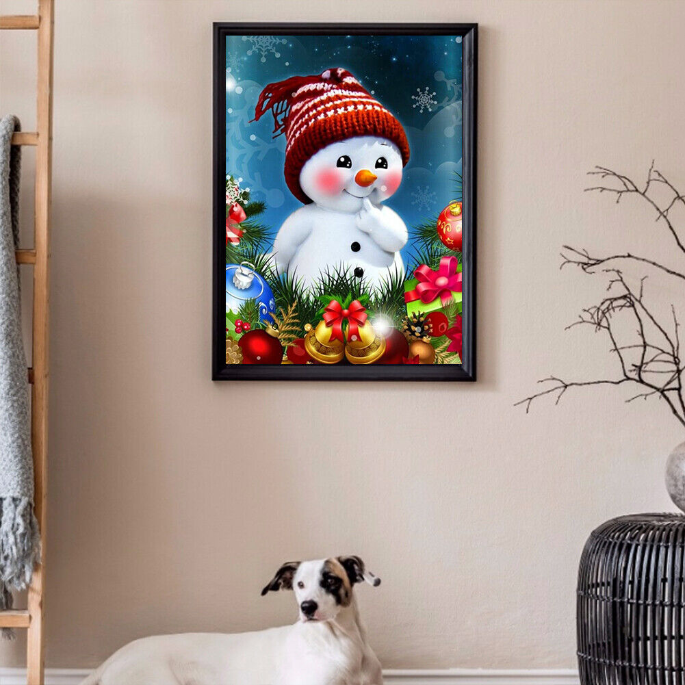 Diamond Painting Red Cheeks Snowman Full Round Wall Picture DIY Set 30x40cm