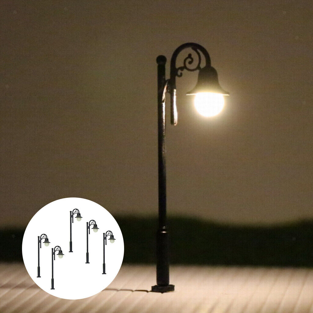 5pcs 1:87 HO Scale Single Head  Mini Railway Lights Layout Decor