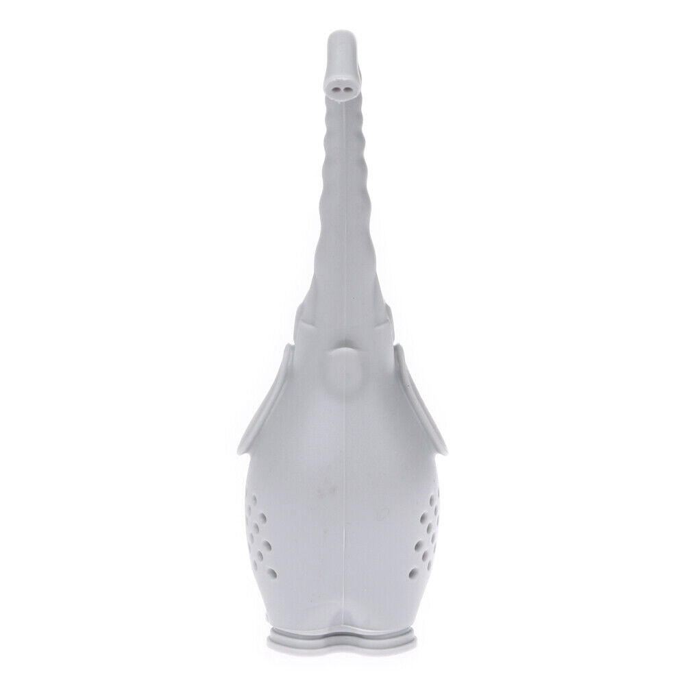 Silicone Elephant Shape Mug Cup Loose Leaf Herb Filter Tea Infuser (Gray)