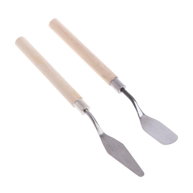 Palette Spatula 2Pcs Artist Metal Knives Set Color Blending Set Accessory