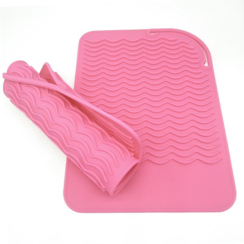 9" X 6.5" Heat Resistant Silicone Travel Mat for Hair Straightener, Curling Iron
