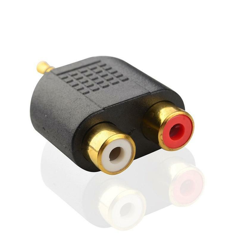 3.5mm Audio Stereo Jack Male To 2 RCA Female Audio Jack Dual Channel Connector