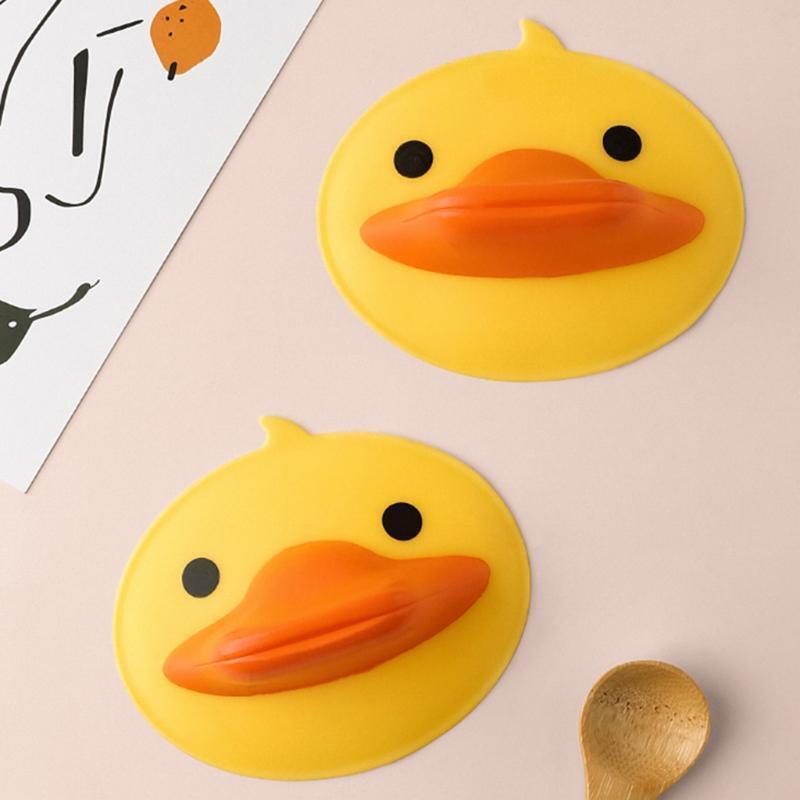 2pcs Silicone Oven Gloves Heat Insulation Hot Plate Clip Cute Duck Pot Holder
