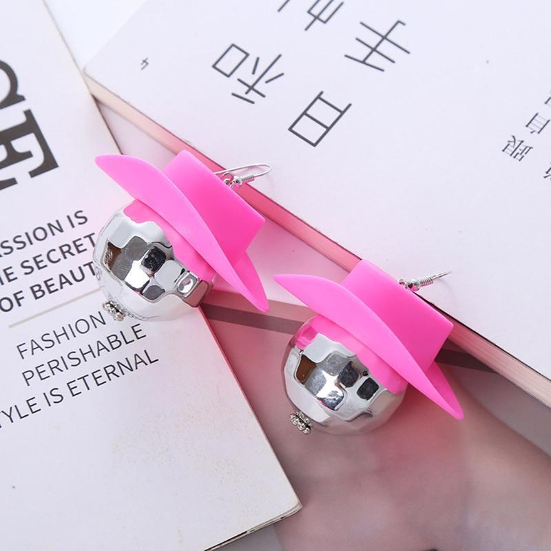 Cowboy Hat Disco Earrings Cool Pendant for Women Girls Clothing Accessories