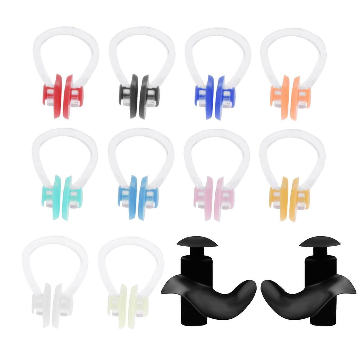 10x Swim Swimming Nose Clips + Black In Ear Plug Earplug for Water Pool