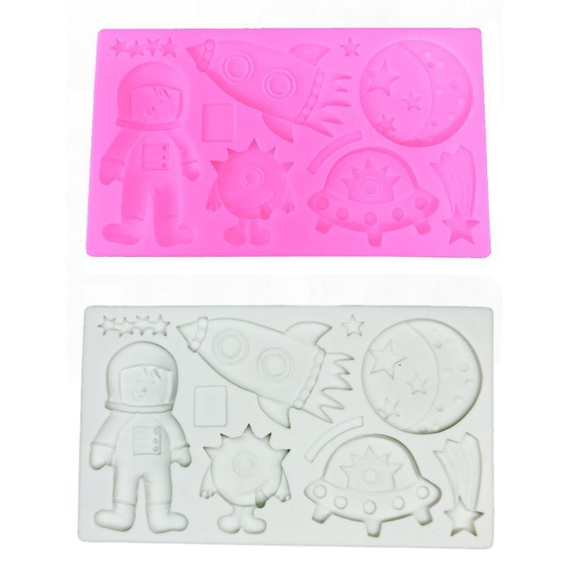 Silicone Mold for Baking Rocket Alien Chocolate Making Mould for Birthday Decor