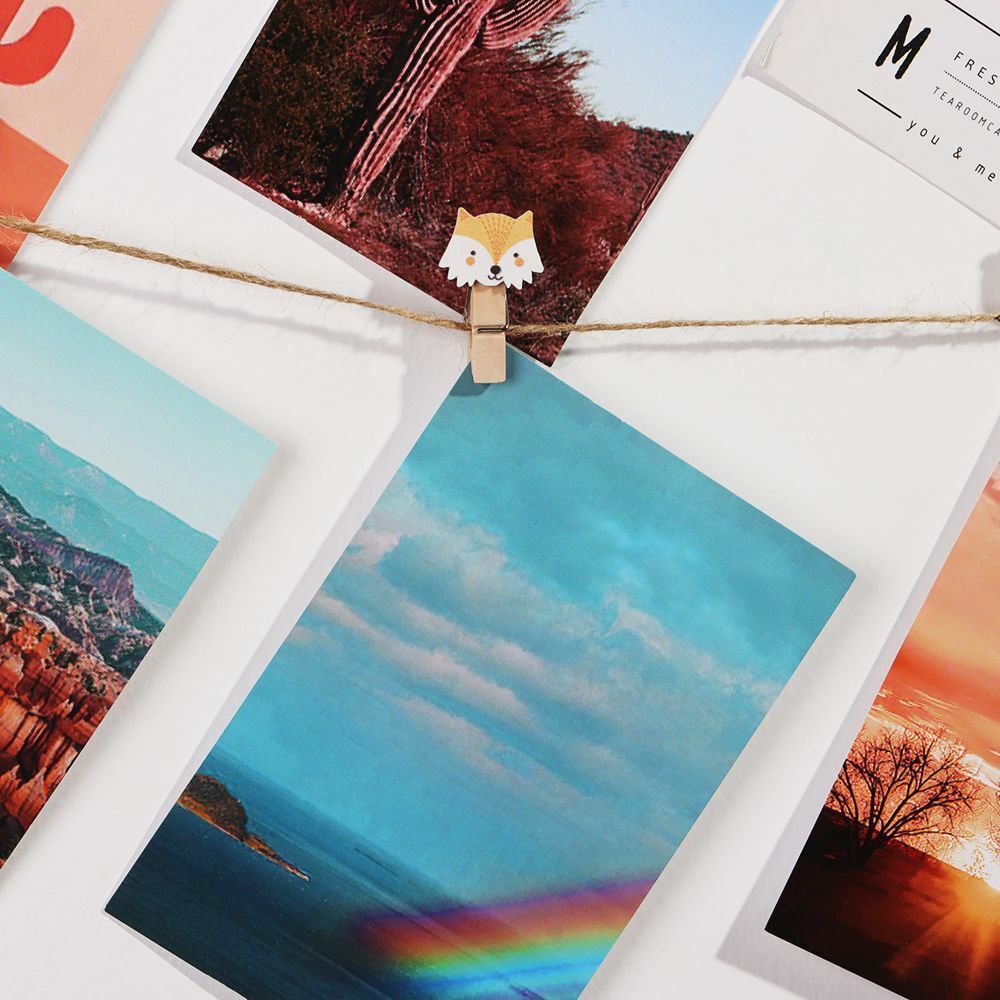 Desk Decoration Cute With Hemp Rope Photo Clip Craft Decoration Wooden Clip