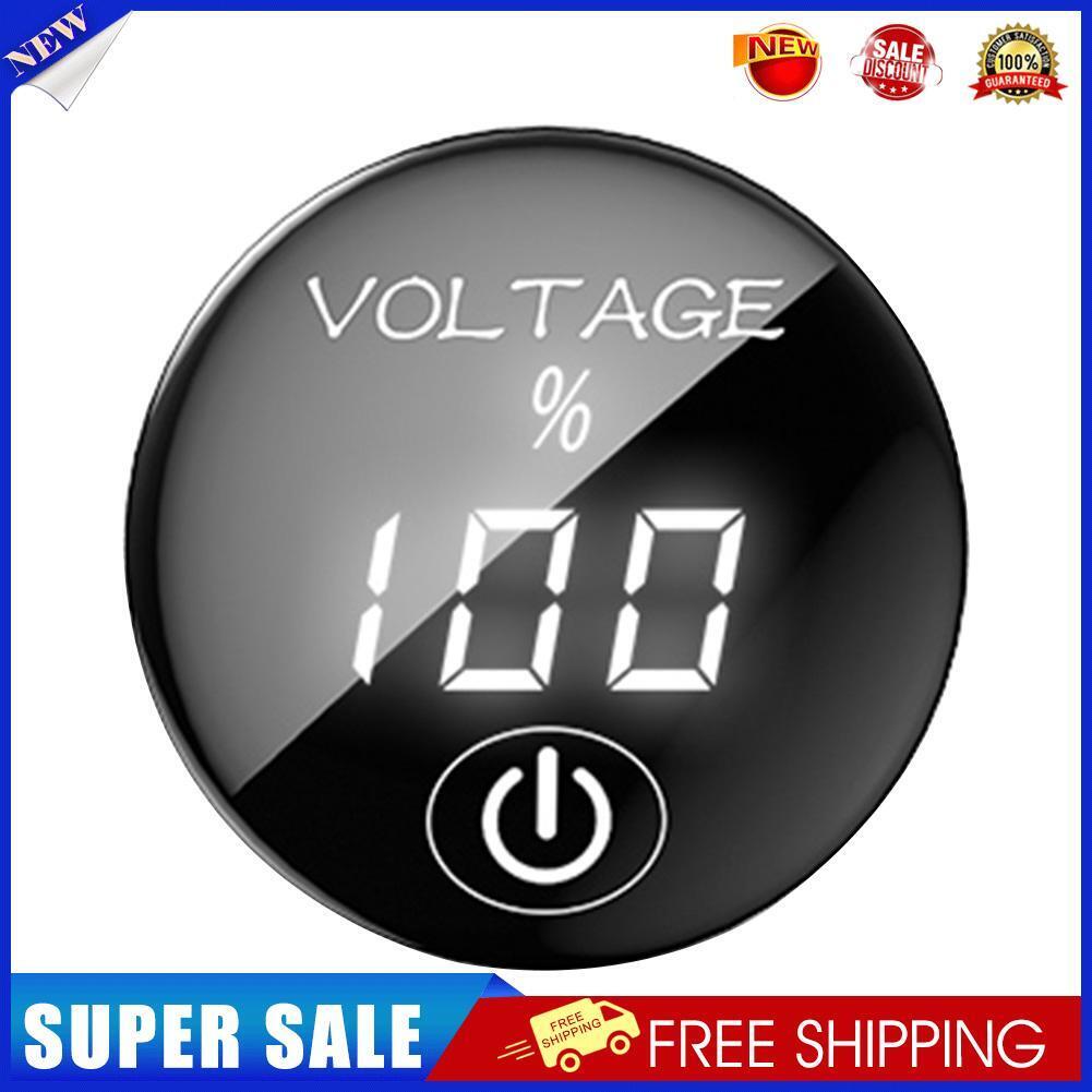 Car DC 5-48V Panel Voltmeter Touch Switch Battery Capacity Tester (White)